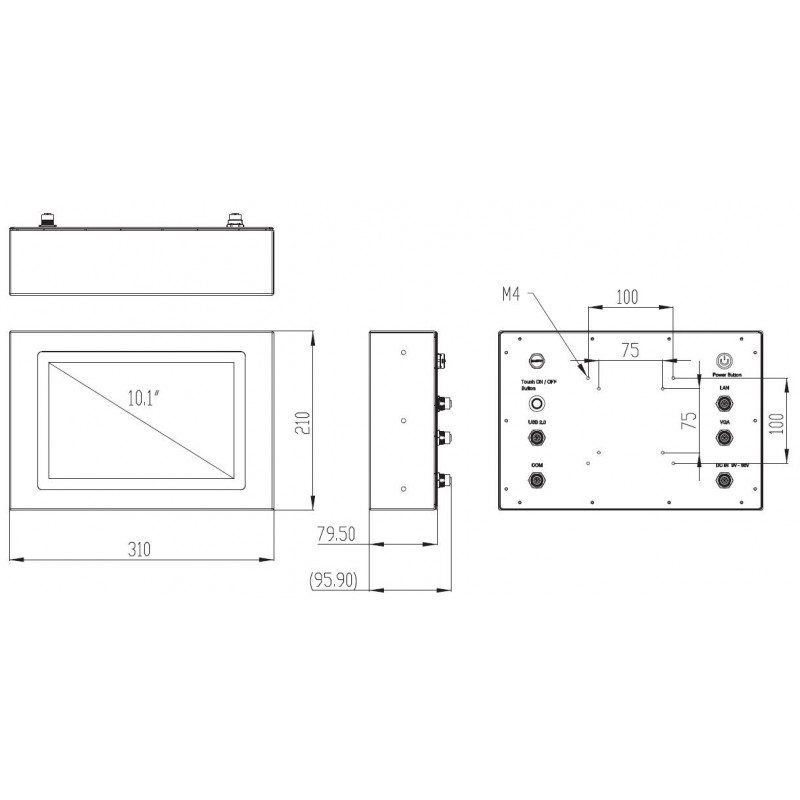Vattentät panel PC med multi-touch till slakterier Medico teknik, livsmedelsindustrin