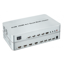 4 port KVM switch, 4:1 HDMI Quad display