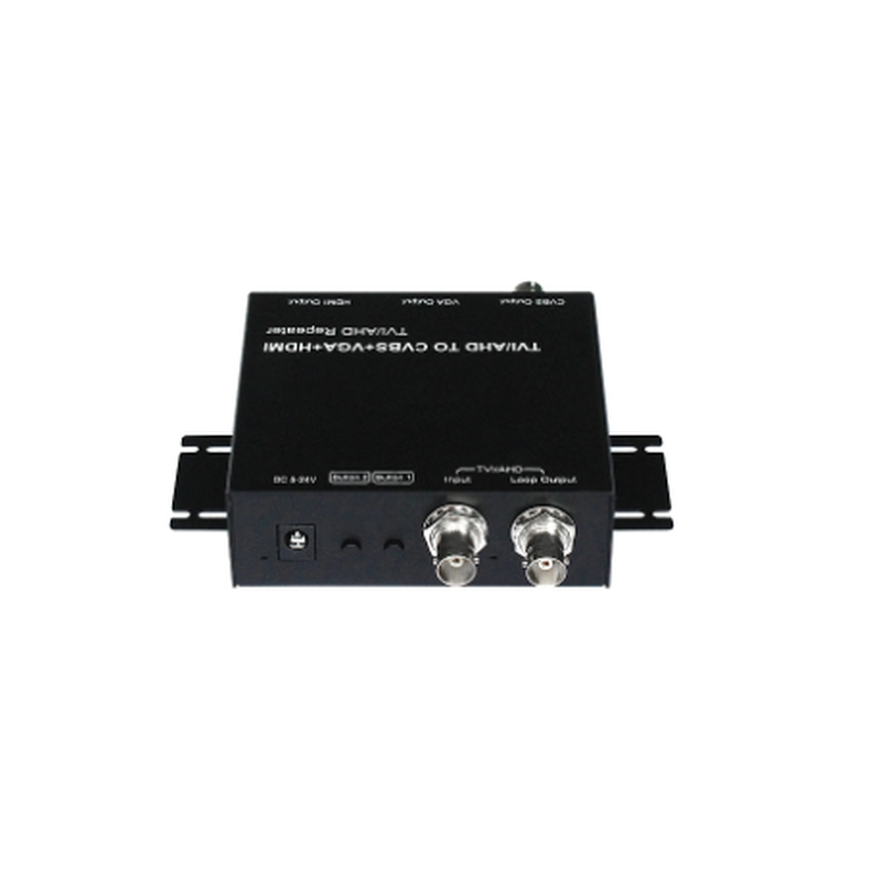AHD-, TVI-, CVI-videokonverterare till komposit CVBS, HDMI, VGA med looputgång för videoövervakning