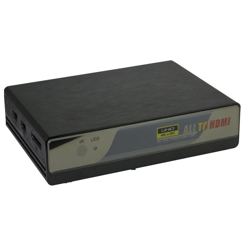 Video converter to HDMI from Composite (CVBS) Video, Component (YPbPr), VGA, HDMI 2 x USB2.0 media memory to HDMI