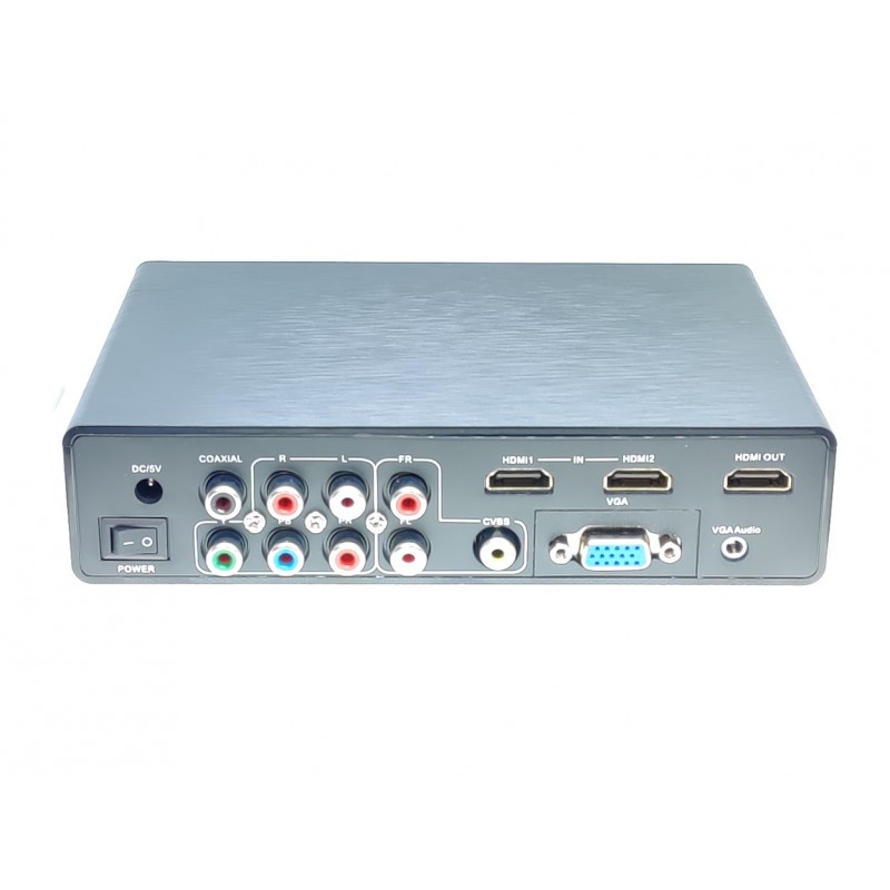 Video converter to HDMI from Composite (CVBS) Video, Component (YPbPr), VGA, HDMI 2 x USB2.0 media memory to HDMI