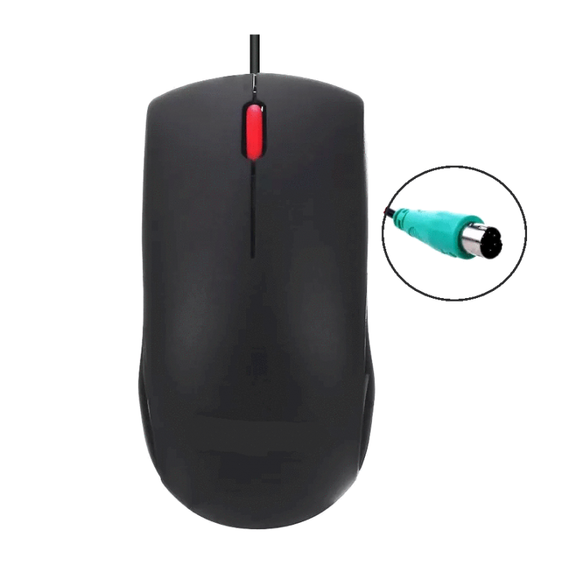 Optic Mouse with Scroll Wheel - PS/2 Connection for Easy Use