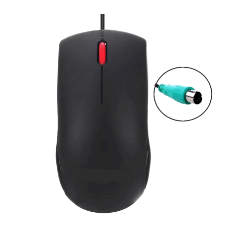 Optisk mus med rullhjul - PS/2-anslutning för enkel användning