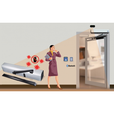 Dørautomatik till karuselldörr av anslutning för beröringsfri automatisk dörröppning