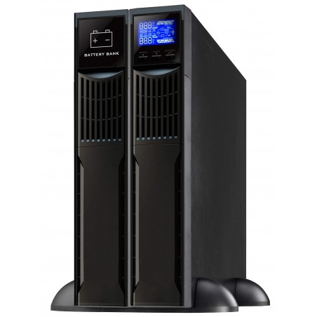 6kVA / 5,4kW Professional UPS med add-on batterilådor. On-line och verkliga sinus. Rack / Tower