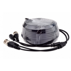 RG59 cable with power cable, BNC shielded male-male, 75 ohm, power-Jack male/female