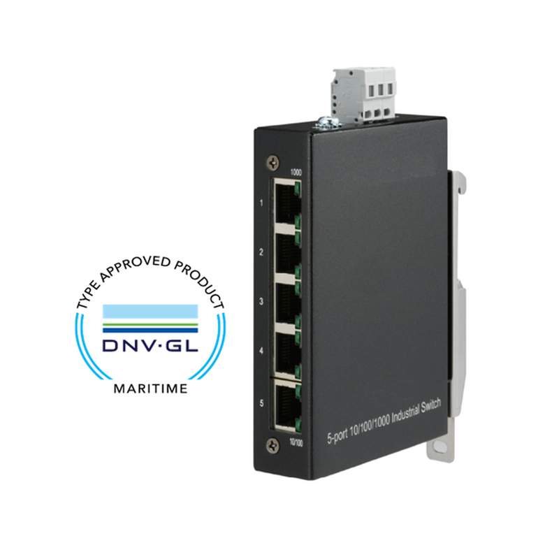 5 port Gigabit DNV GL marine approved switch - Robust and compact