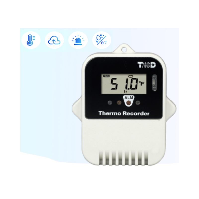 Temperature gauge with loggers for cooling trays, food transport, transport documentation. Internal sensor -40 - +80°C