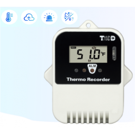 Temperaturmätare med loggare för kyltråg, mattransport, transportdokumentation. Intern sensor -40 - +80°C