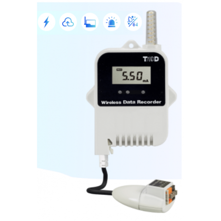 1 kanal 4 - 20mA ström logger. Område: 0 - 40mA. Wireless Data Collector upp till 150m