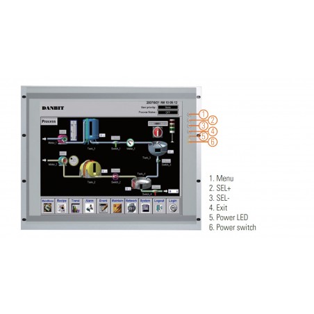 19 "tum - Övervaka - skärm - Touch - HDMI - VGA - USB - RS232