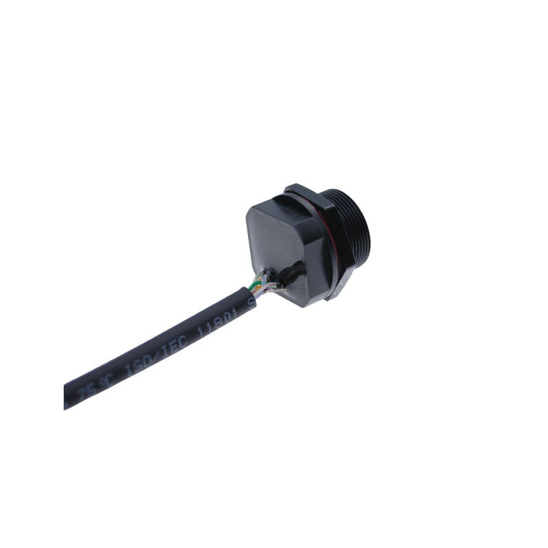 Vattentät RJ45 chassikontakt, 21 mm gänga - för utomhusbruk