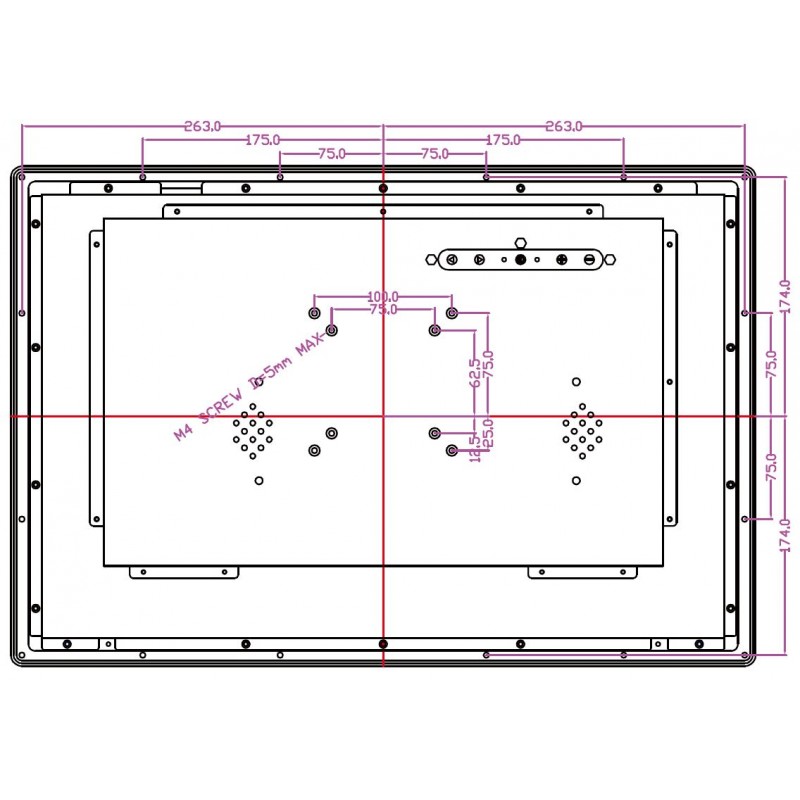 22" industriell panelmonitor med touch och dimbar bakgrundsbelysning
