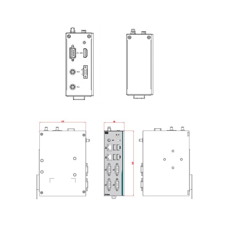PC N4200, RS232, USB, isolerad DB9, RS232/422/485, 4USB, 2xLAN, ICO300-83B CPU-N4200