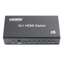 4K HDMI switcher with 5 HDMI inputs and 1 HDMI output remote controlled