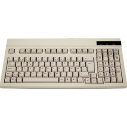 Beige keyboard for USB PS / 2 - 104 keys - US character set. 21 transparent button hoods