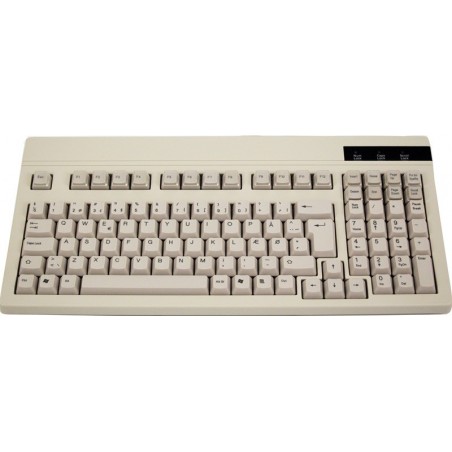 Beige tangentbord för USB PS / 2 - 104 Keys - US Teckenuppsättning. 21 Transparenta knapphuvor