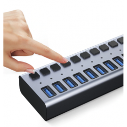 Powerful charger 10 x USB charging station 2.4a, 1a [USB A female, 5V 21A, 105W] - Danbit