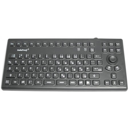 IP68 USB Mini-tangentbord för medicinskt och laboratoriebruk - TrackPoint-mus. Tål rengöring med alkohol, aceton etc.