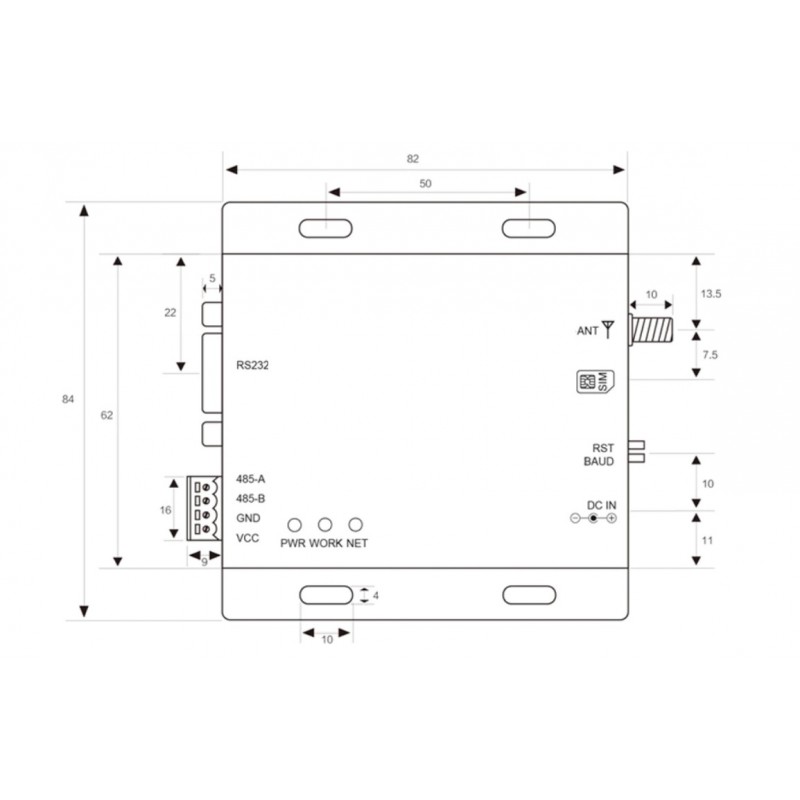 4G LTE RS232 RS485 serial modem