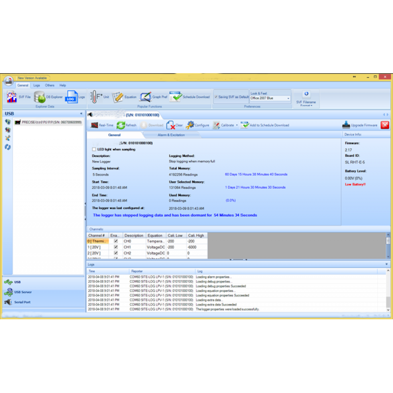 Data Logger PC-program för att samla in loggdata från LOG Mxxx datalogger Series