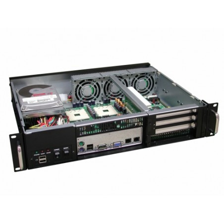 2 enhet ATX chassi med IO på framsidan