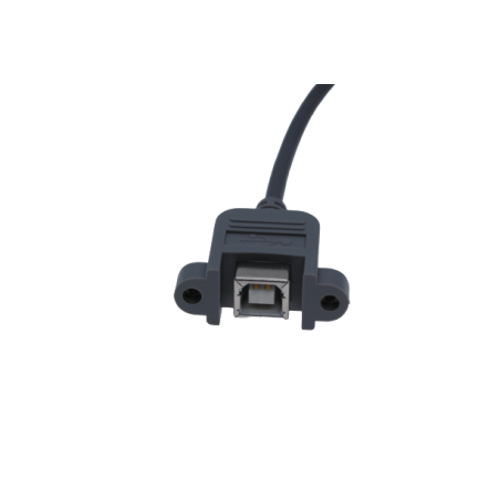 Kabel USB B hon med panel kontakt och platt plug för tryckt kretskort, grå, 0,3m