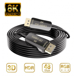 8K Fiber Displayport 1.4 AOC Cable, 50m, 32.4Gbps, HDR, 3D, 5mm