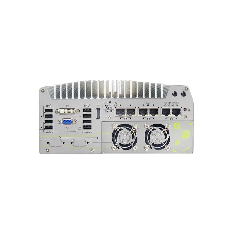 Inbäddade fläktlös PC-gen 9 och Gen 8 med 4xCOM seriella portar 2x Etnernet för DIN-skena