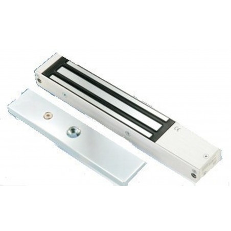 Elektronisk dörrmagnet för 12/24VDC / 0,5A/0,25A. Håller kraft upp till 272 kg. Dörrlåsad, Genluk Timer, Stängt larm