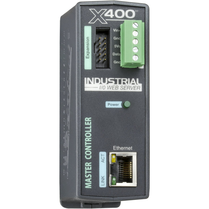Web-based I/O controller with add-on up to 32 I/O modules. With peer-to-peer communication.
