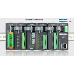 Web-based I/O controller with add-on up to 32 I/O modules. With peer-to-peer communication.