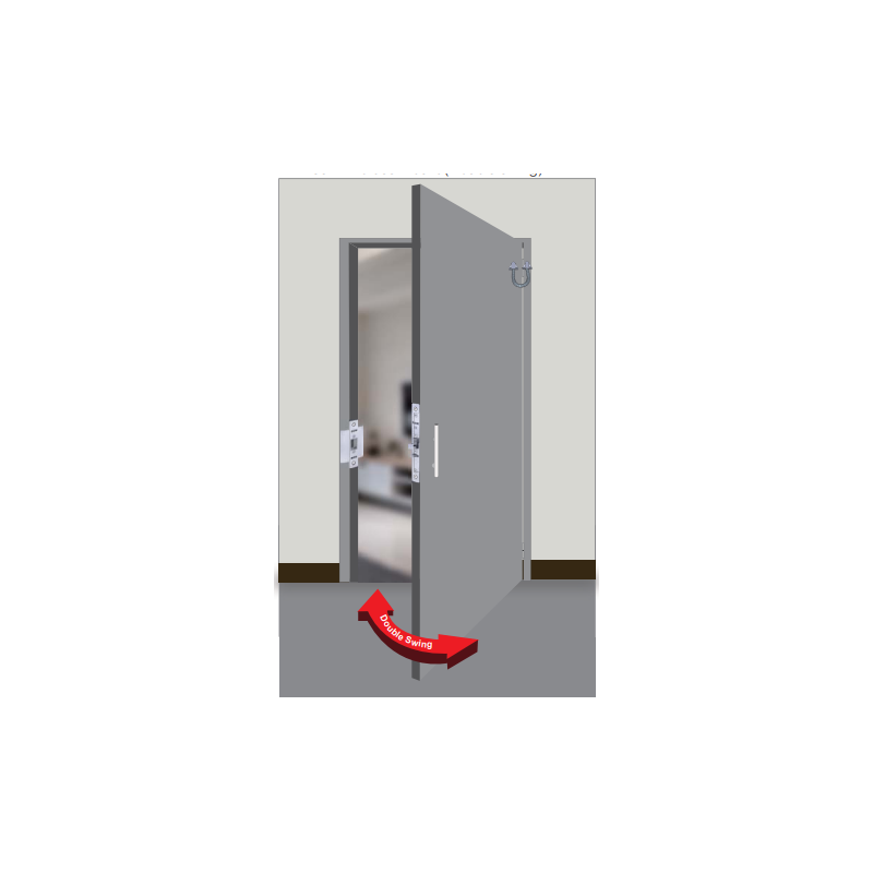 Elektrisk låsbox för enkel- och dubbelverkande svängdörr 272 kg. 24mm hus, 25mm face platta. 28mm post