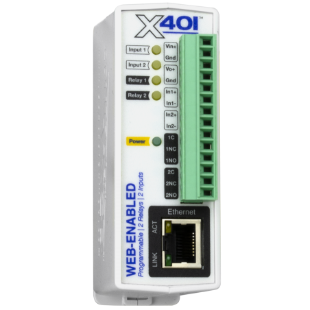 Web relä över LAN, internet med 2 x digital med logg, 2 x relä ut COM, NO, NC, Modbus