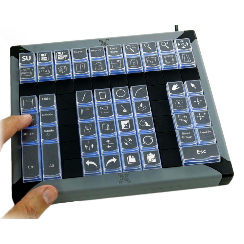 X-KEYS XK-0979-UBK60-R-tangentbord med 60 programmerbara tangenter, HID, USB