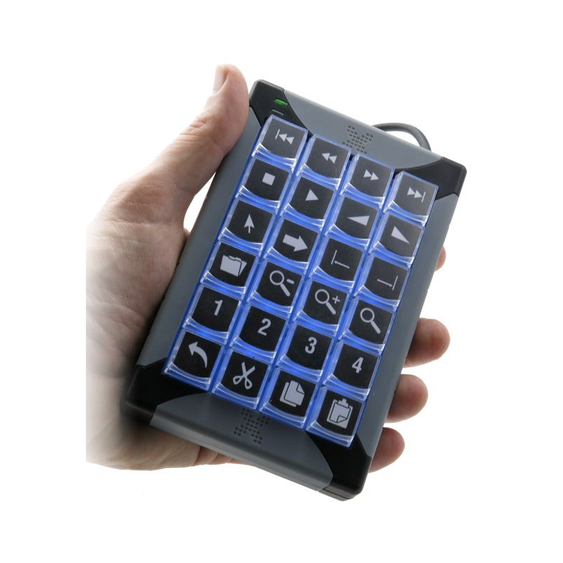 X Keys XK-0994-UKVM-R - 24 key programmable keypad for KVM control, USB with backlight