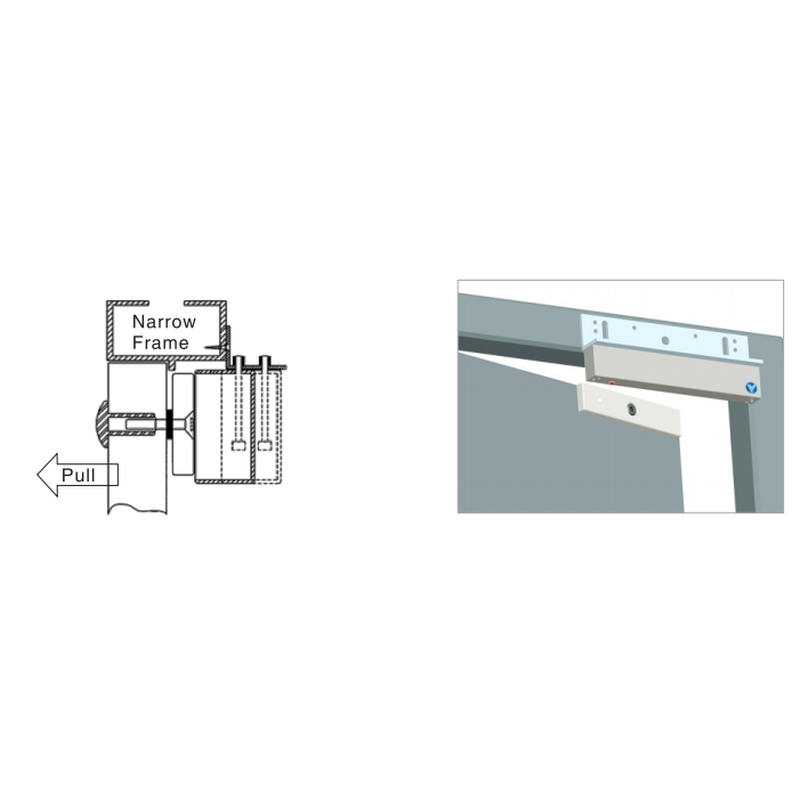 Fäste för dörrmagneten 350kg -Y35-typer. Vinkelfäste för hållmagneten