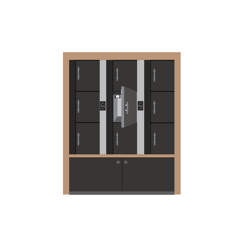 Elektronisk dörrmagnet för skåp, stora och små skåp, 36 kg hållkraft. Inbyggd sluten sensor