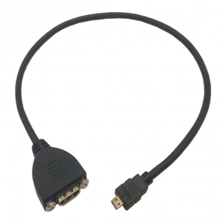 HDMI 1.4 panelmonterad kabel - 50 cm, 1080p, HDMI-A hona till Micro-D hane