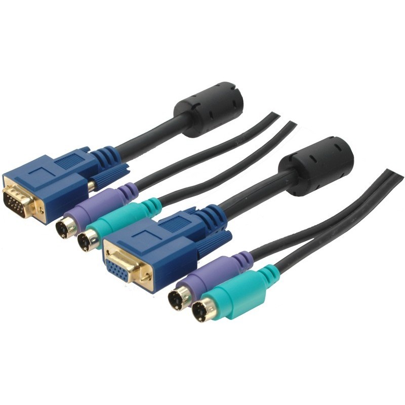 KVM cable VGA, 2xPS/2 mini DIN 6 male 1.8Meter