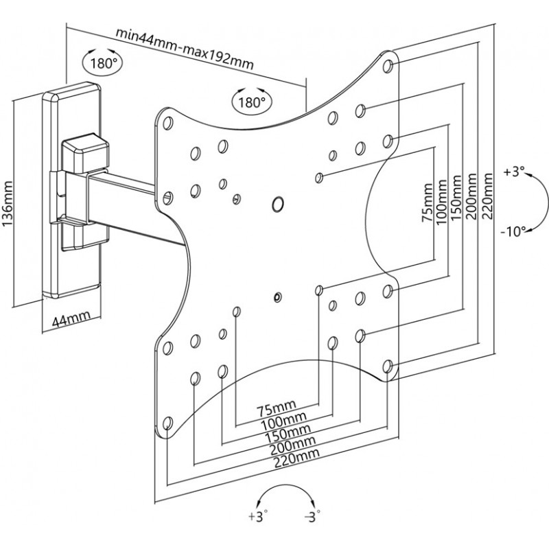 Väggfäste för 23-42 "TV