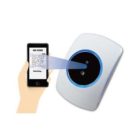 RFID & QR-kodläsare: 125kHz EM4100/4200, Wiegand 34, väggmonterad