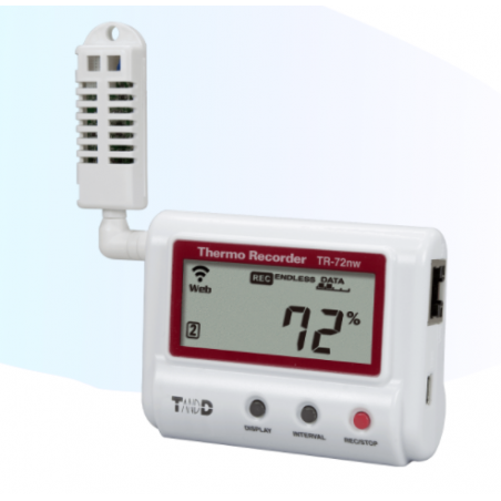 2 kanal temperatur, fukt logger 0 - +55°C, LAN, USB, Extern Combi-sensor. Gratis T & D WebStorage