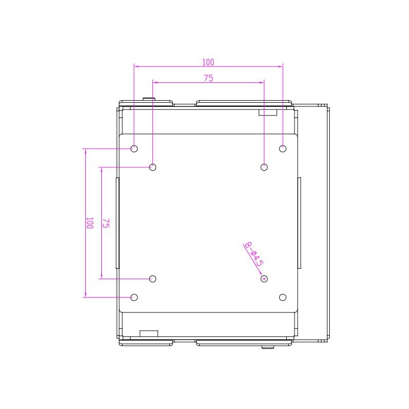 Väggfäste i 304L rostfritt stål för livsmedelsbearbetning, VESA-fäste 75/100, TFT-fäste, panel-PC-fäste