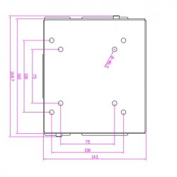 Väggfäste i 304L rostfritt stål för livsmedelsbearbetning, VESA-fäste 75/100, TFT-fäste, panel-PC-fäste