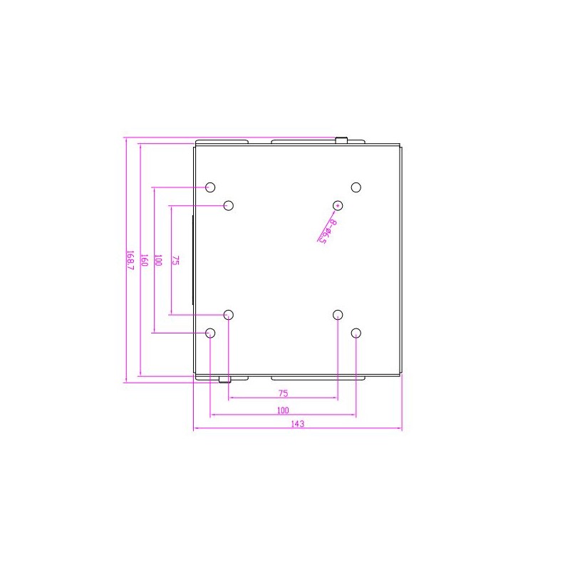 Väggfäste i 304L rostfritt stål för livsmedelsbearbetning, VESA-fäste 75/100, TFT-fäste, panel-PC-fäste