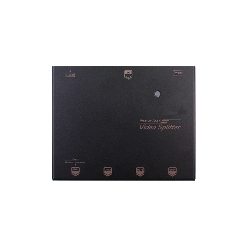 Kopiera en DP-videosignal till 4 DP utgångar. 4K DisplayPort Splitter. 1 x DP in och 4 x DP ut. HDR och HDCP 1.4