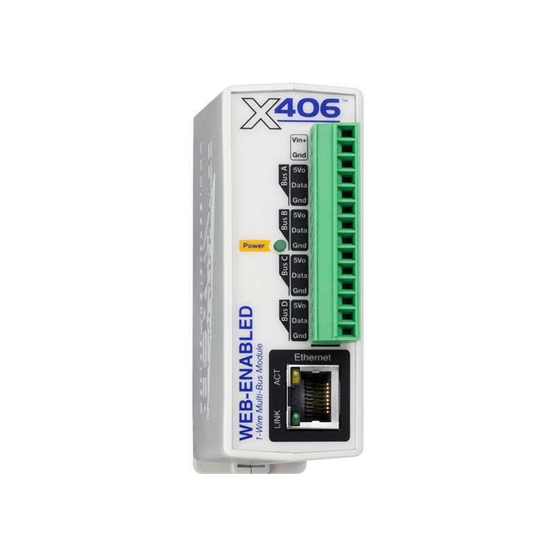 Web-based many point temperature and humifity measurement. Connect up to 64 sensors with logging of measurements