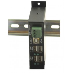 4-Port USB 2.0 DIN Rail Hub with 7-24VDC Power Supply