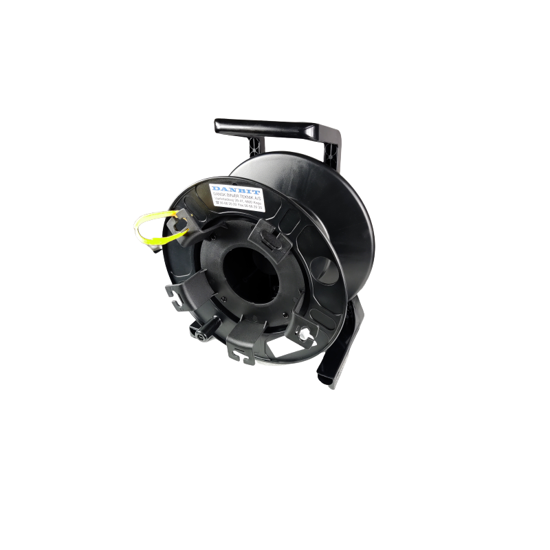 Robust kabeltrumma för fiberkabel. Upp till 200 meter armerad duplex fiberkabel